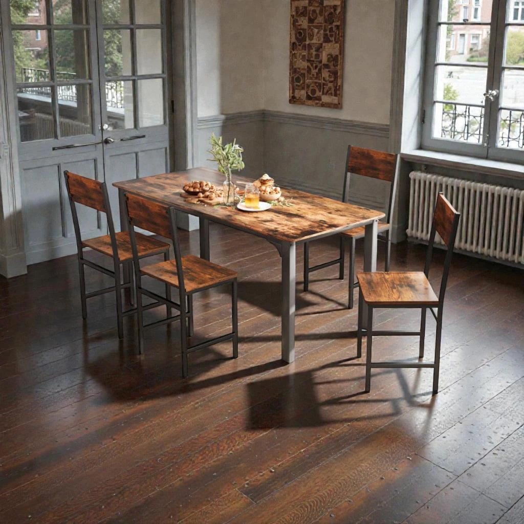 Hivvago Modern Dining Chairs for 4 with Metal Base and Tilted Back Design