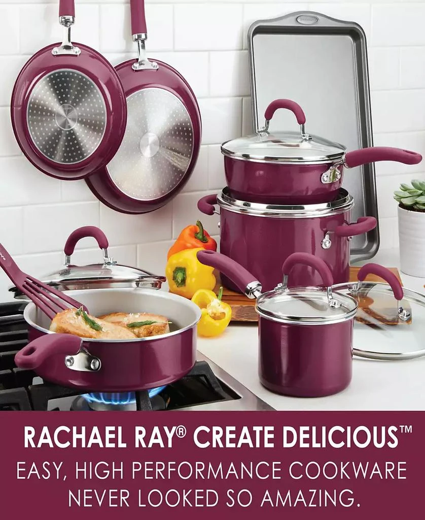 Rachael Ray Create Delicious Aluminum Nonstick Cookware Set, 13 Piece 8