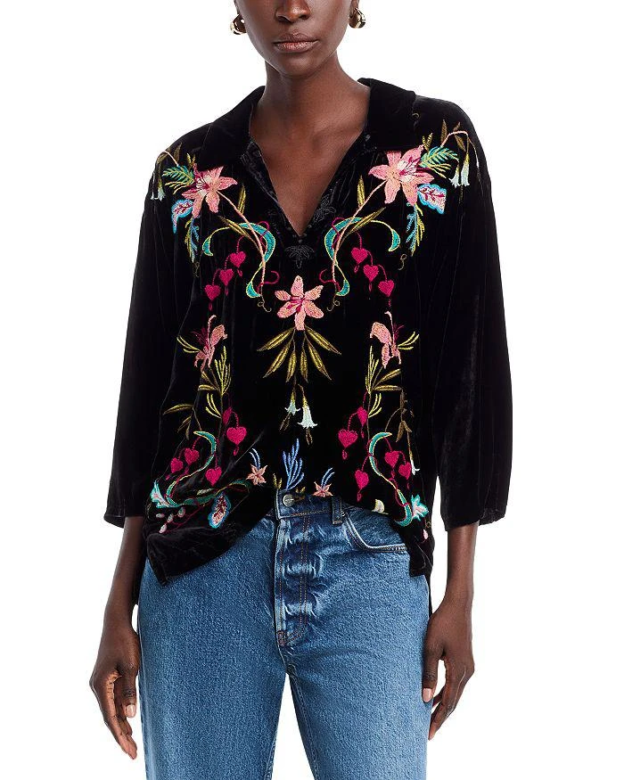 Johnny Was Velvet Popover Shirt 1