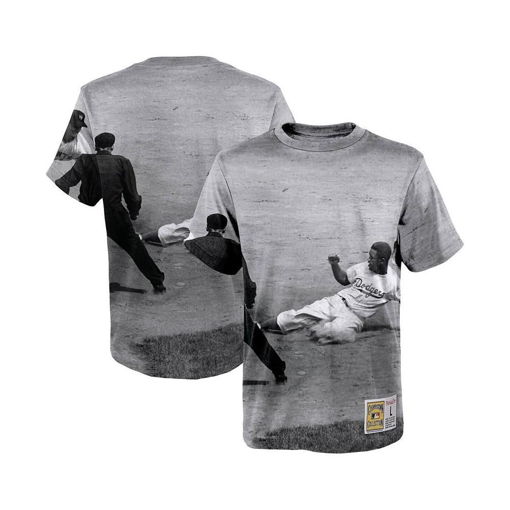 Mitchell & Ness Big Boys Jackie Robinson White Brooklyn Dodgers Sublimated Player T-shirt
