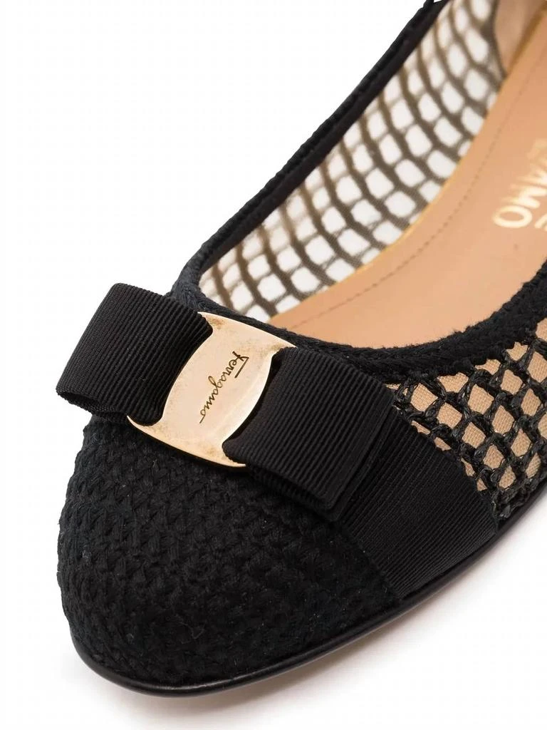 Salvatore Ferragamo Women
s Varina Bow-Embellished Ballerina Shoes In Black 3