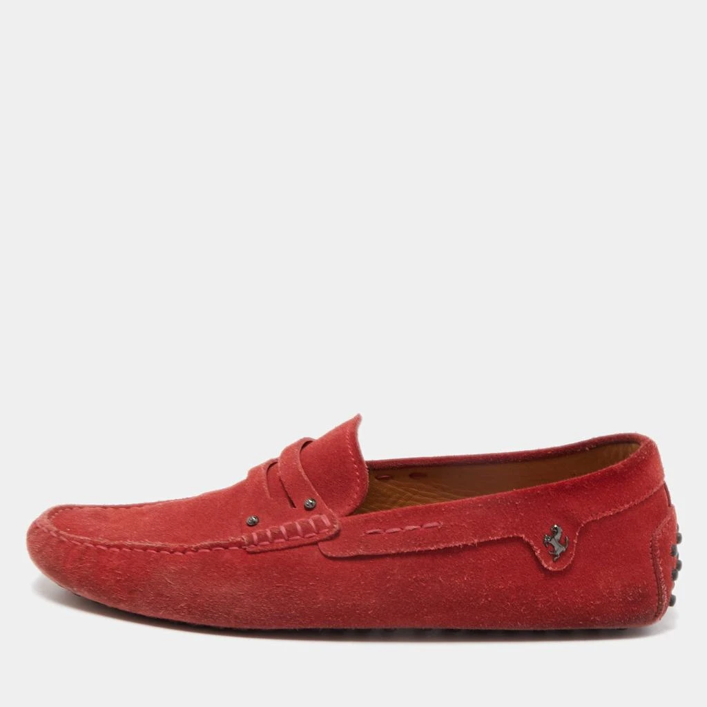 Tod's Tod's by Ferrari Red Suede Penny Loafers Size 42 1