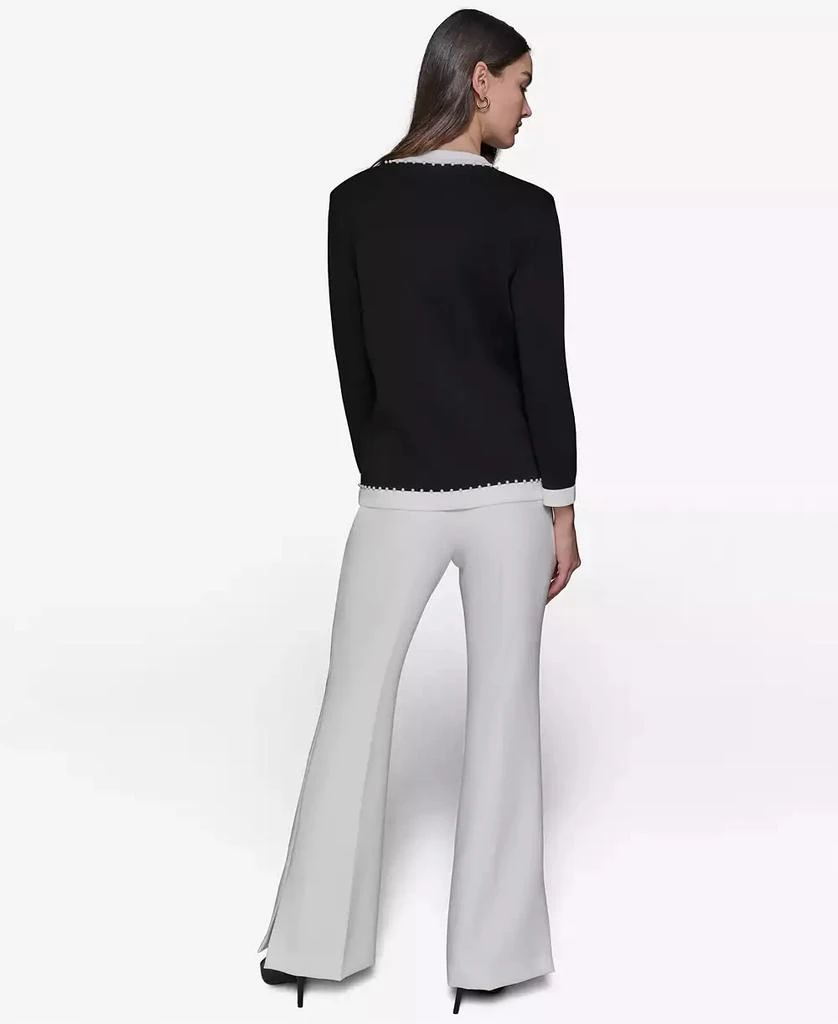 Karl Lagerfeld Paris Women's Faux-Pearl-Trim Cardigan 4