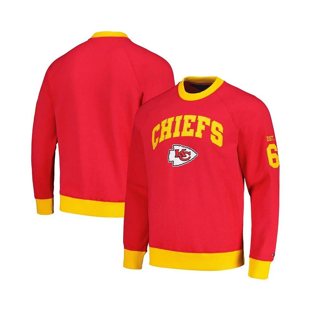 Tommy Hilfiger Men's Red, Gold Kansas City Chiefs Reese Raglan Tri-Blend Pullover Sweatshirt 1
