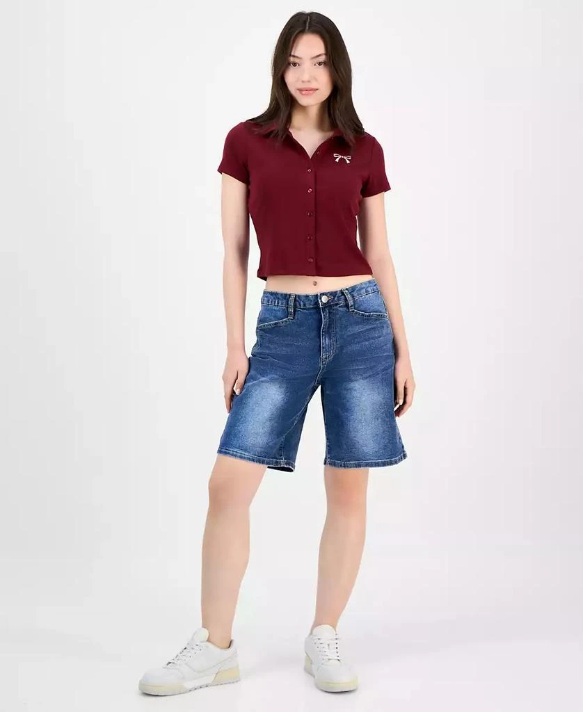 Almost Famous Juniors' High-Rise Denim Jorts 1