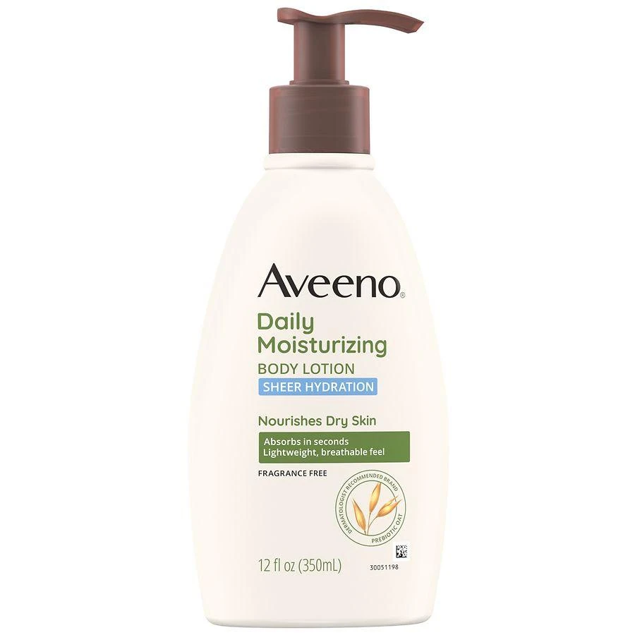 Aveeno Sheer Hydration Daily Moisturizing Dry Skin Lotion Fragrance-Free 6