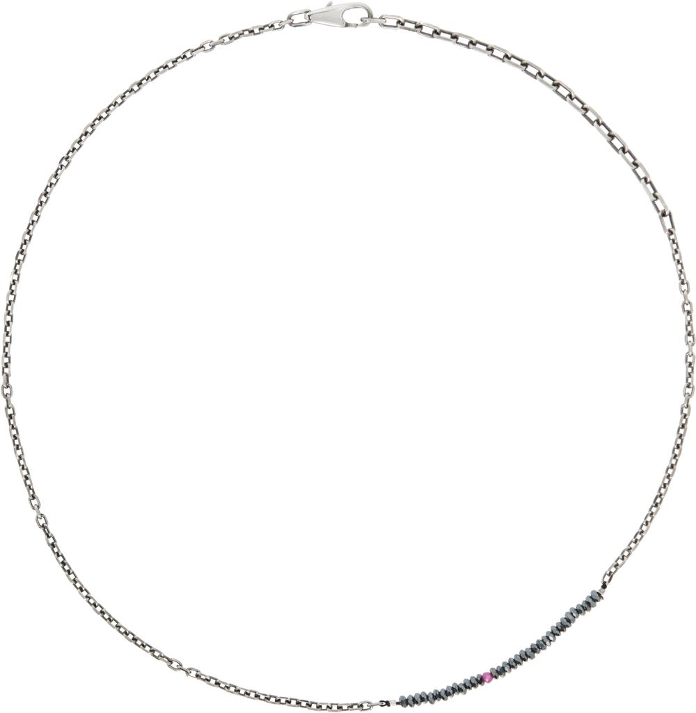 Title of Work Silver Mixed Chain Necklace
