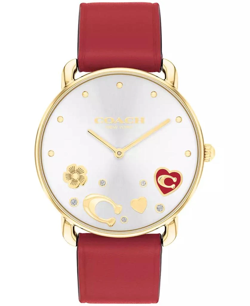 Coach Women's Elliot Red Leather Strap Watch 1