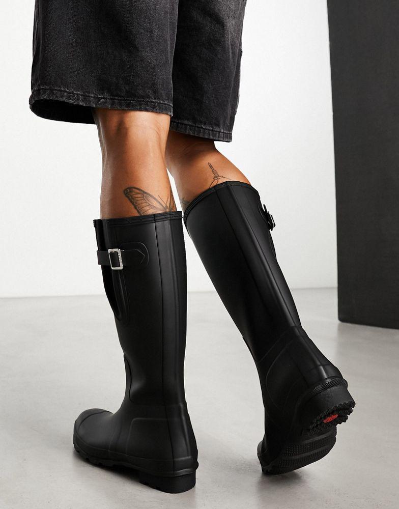 Shop Hunter Original Side Adjustable Wellington Boots in Black on Shop Hunter Original Side Adjustable Wellington Boots in Black on