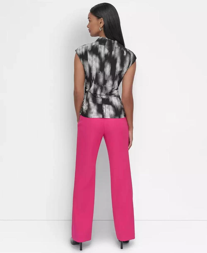 DKNY Women's Funnel-Neck Side-Ruched Sleeveless Top 2
