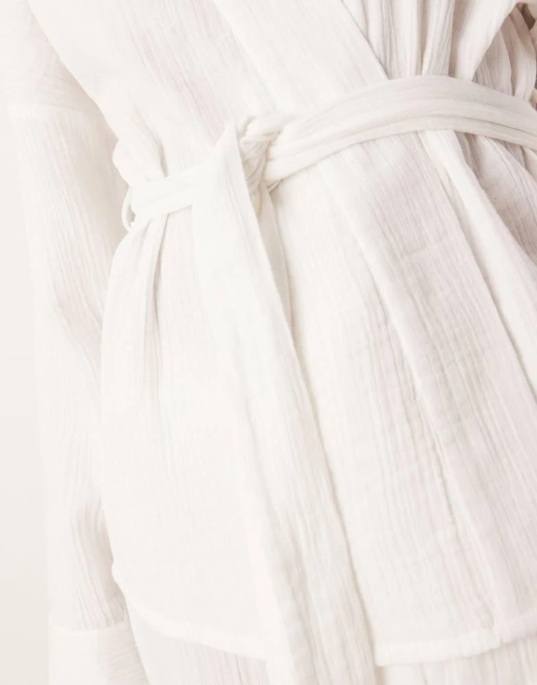 Luna Luna oversized kimono co-ord in white 4
