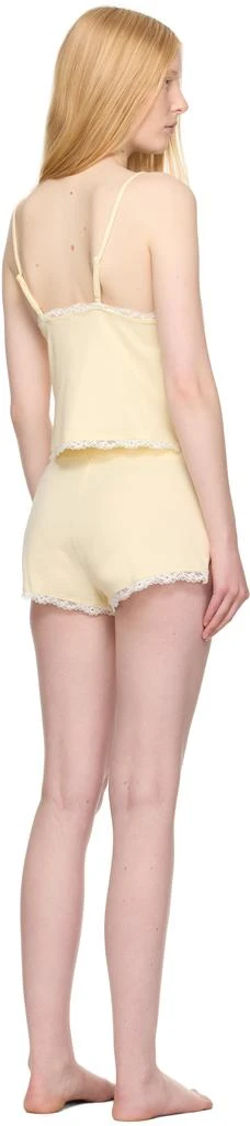 SKIMS Yellow Cotton Jersey Lace Cami & Short Set 3
