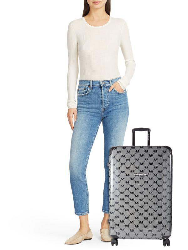 Karl Lagerfeld Paris 28 Inch Diamond Monogram Spinner Suitcase