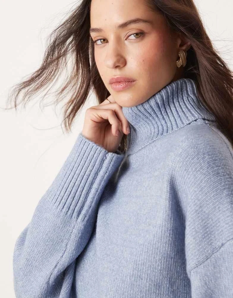 Nobody's Child Nobody's Child roll neck jumper in blue 2