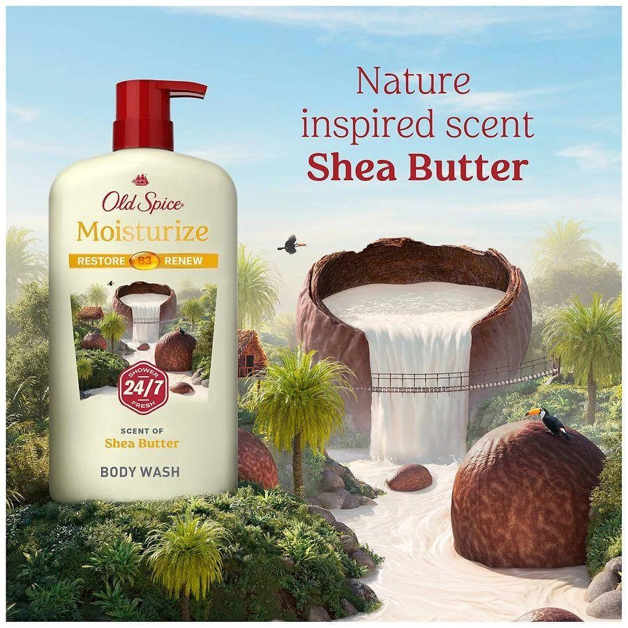 Old Spice Men's Body Wash Moisturize with Shea Butter, 24/7 Moisturization Fresh 5