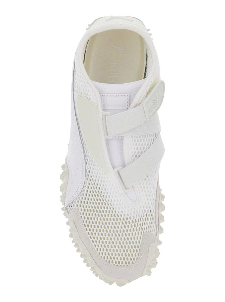 Puma ‘Mostro' White Low Top Sneaker With Logo On Heel And Mesh Inserts In Fabric Unisex 4