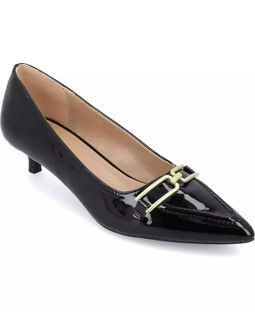 Journee Collection Women's Rumi Pointed Toe Kitten Heel Pumps 1