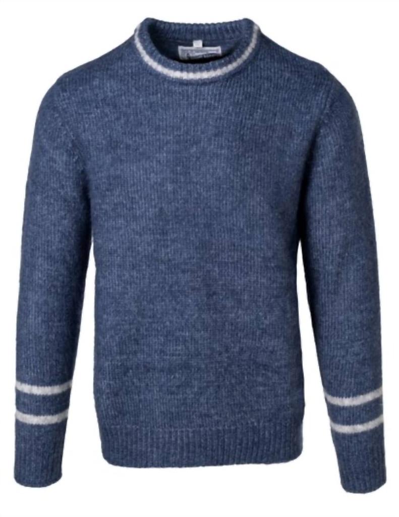 Schott Men's Mid-Weight Triple Blend Crewneck Sweater In Navy