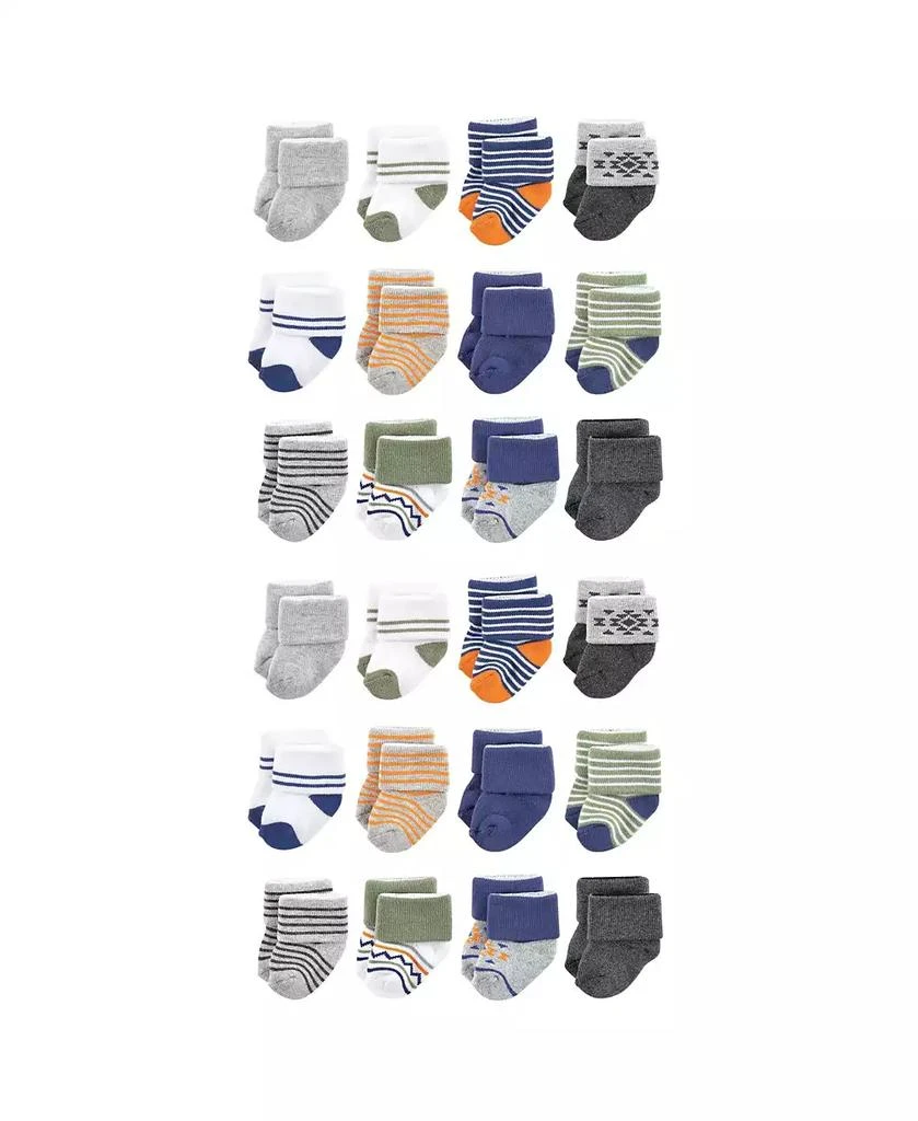 Luvable Friends Cotton Rich Baby Terry Socks 24-Pack Set