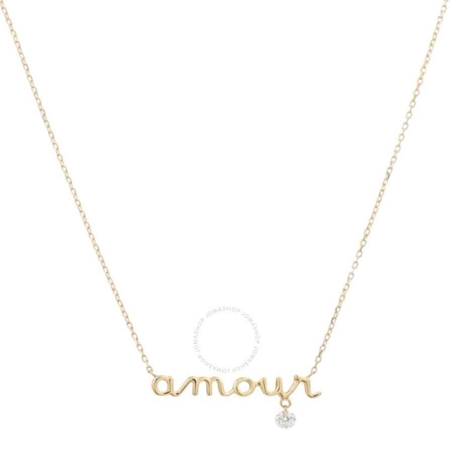 Persée Amour 18k Yellow Gold 0.05 CT Diamond Necklace