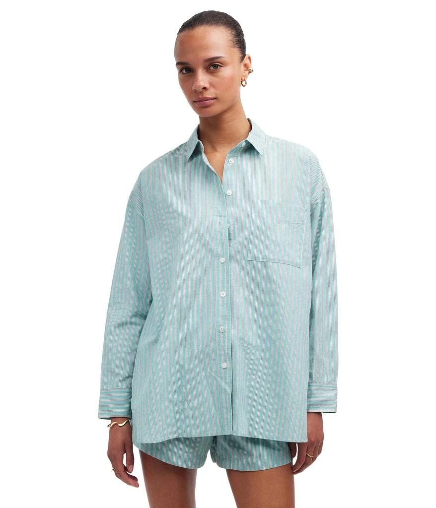 Madewell The Signature Poplin Oversized Shirt in Stripe 1