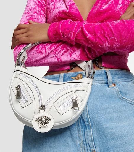 Versace Repeat Mini leather shoulder bag 5
