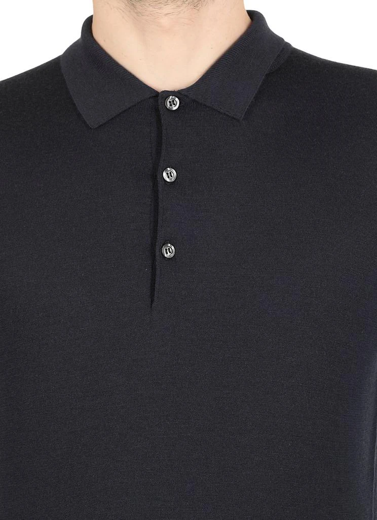 John Smedley John Smedley Belper Buttoned Knitted Polo Shirt 5