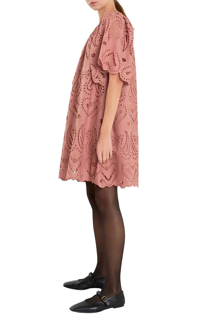 English Factory Paisley Eyelet Shift Dress 3
