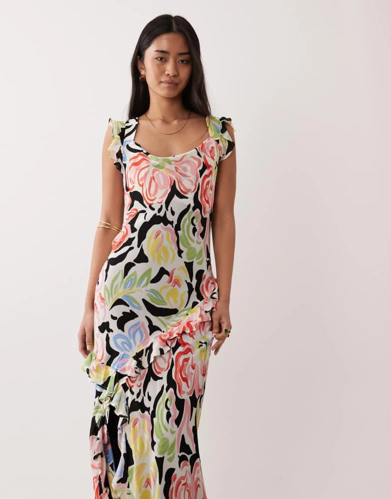 Nobody
s Child Nobody
s Child Juniper occasion slip midaxi dress in black floral print 4