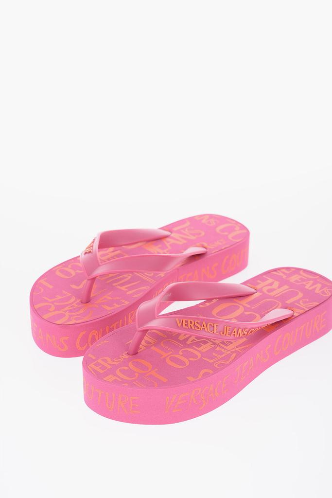Versace Versace JEANS COUTURE All-OverLogo Flip Flop with Platform 3,5cm