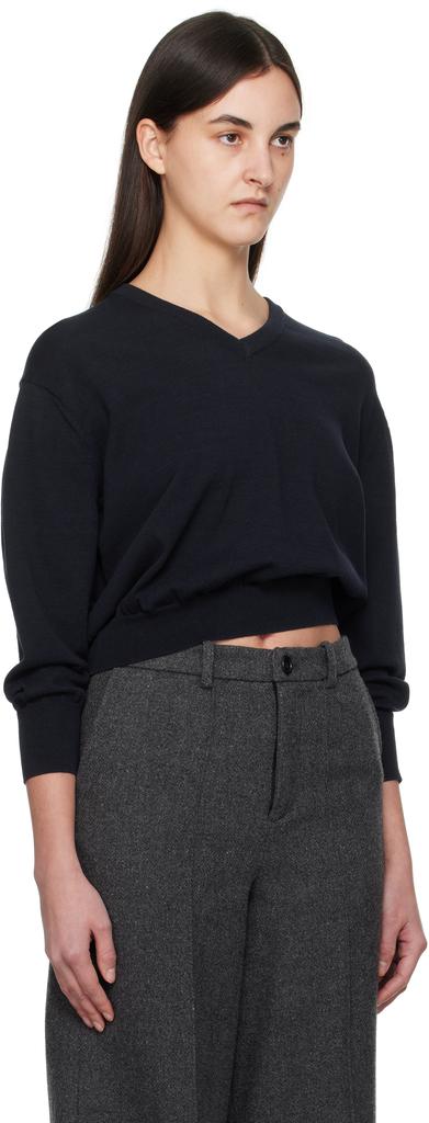 Nothing Written Navy Pipley V-Neck Sweater