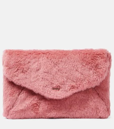 Max Mara Alpaca, wool, and silk teddy clutch 1
