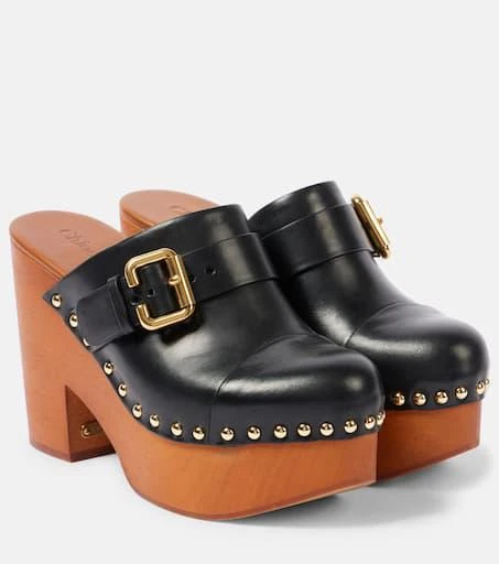 Chloé Jeannette studded leather clogs 1