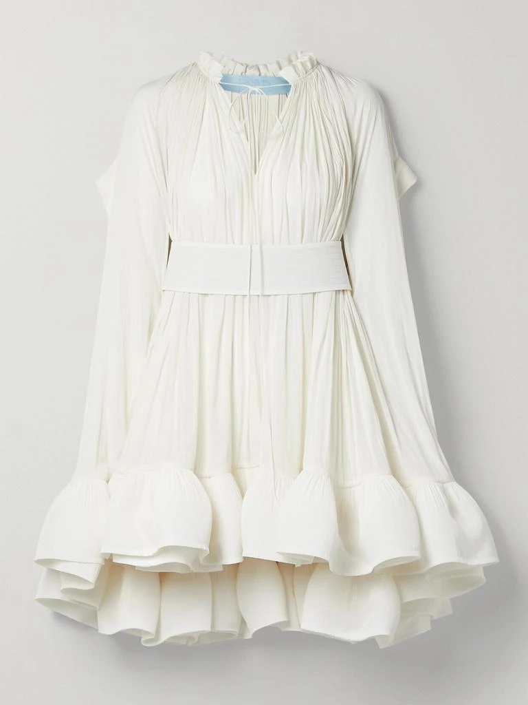 Lanvin 披风效果系带细节绉纱迷你连衣裙 1