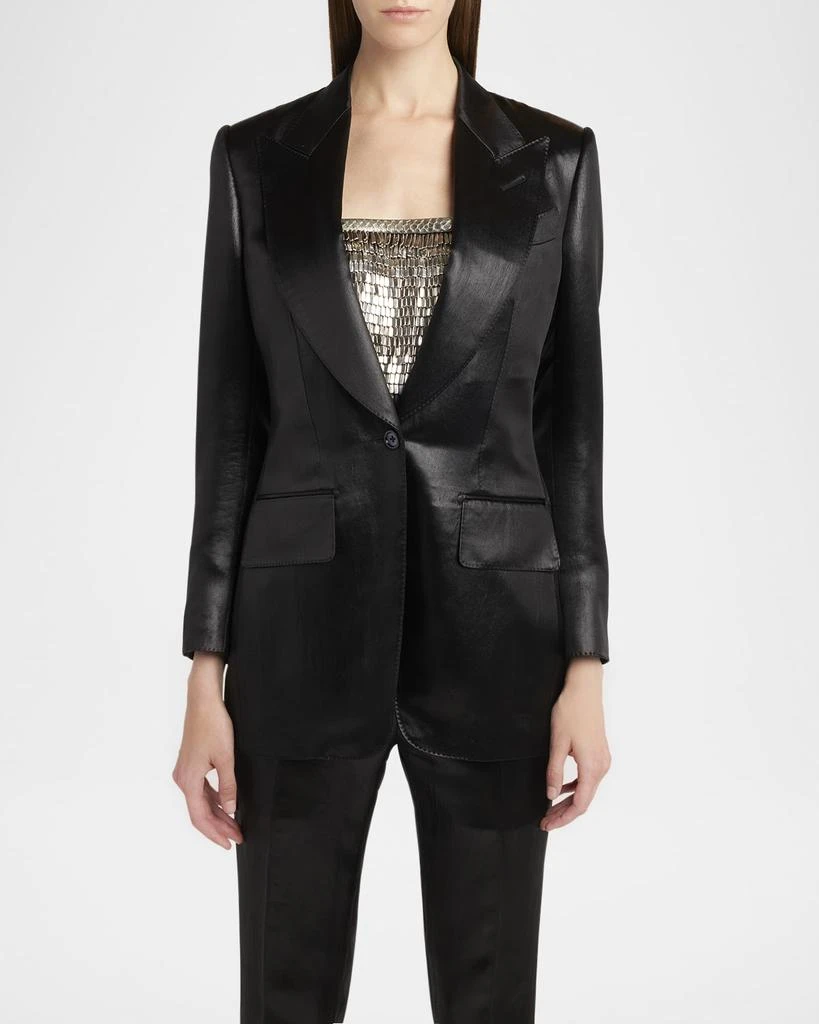 Tom Ford Liquid Satin Single-Breasted Blazer Jacket 4