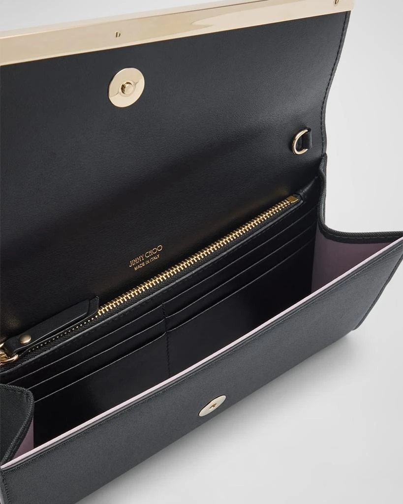 Jimmy Choo Emmie Flap Faux Leather Clutch Bag 4