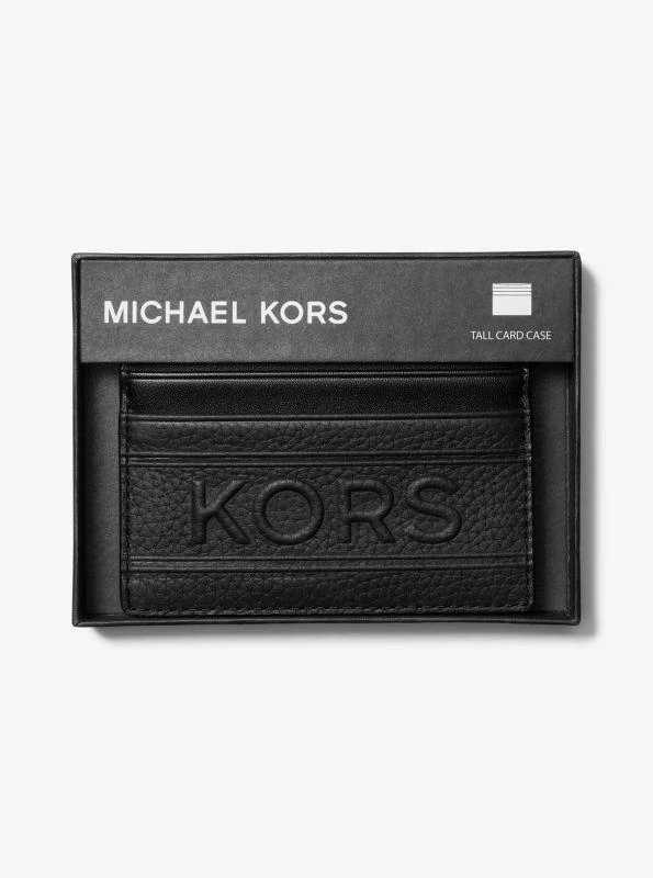 Michael Kors Hudson Embossed Pebbled Leather Tall Card Case 3