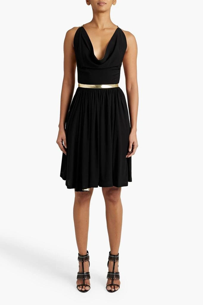 halter mini dress polka dot Black Polka Dot Print Halter Neck Mini Dress main image 0