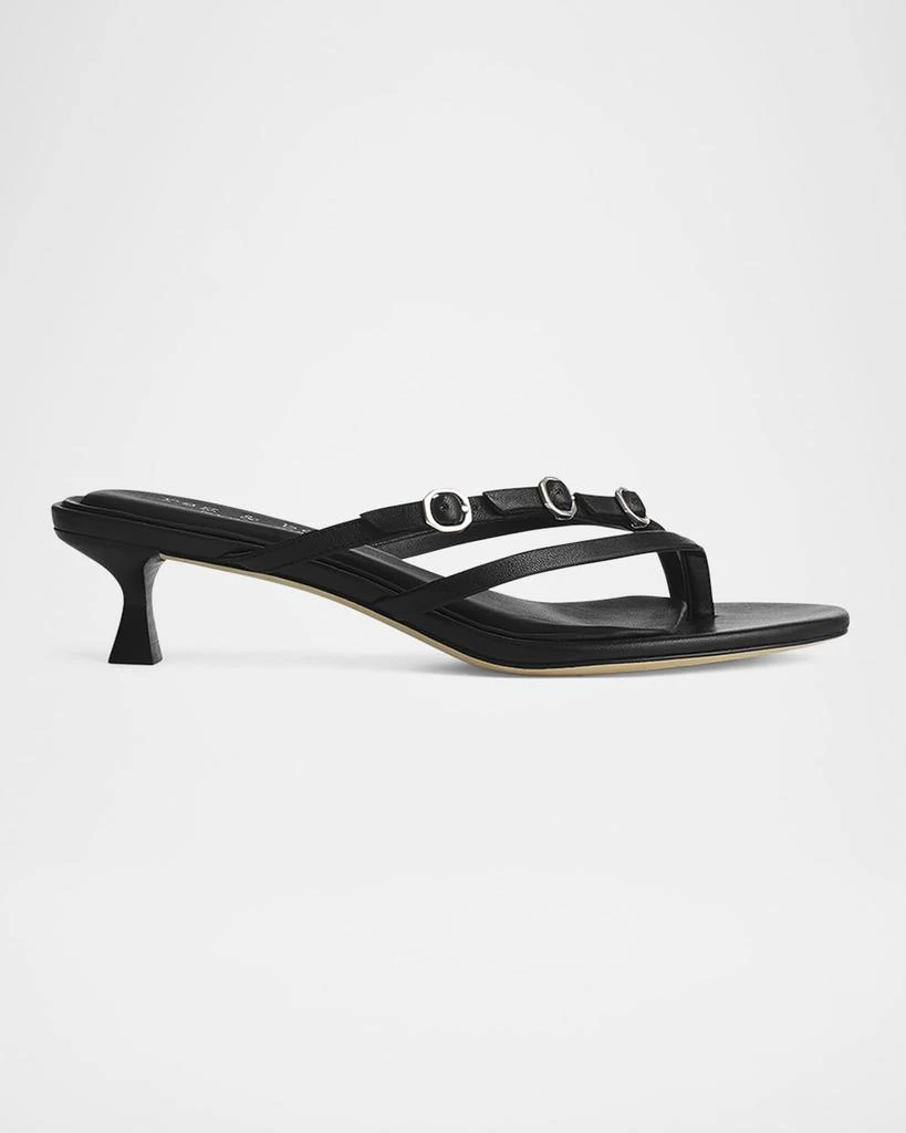 Rag & Bone Sammie Leather Buckle Kitten-Heel Sandals 1