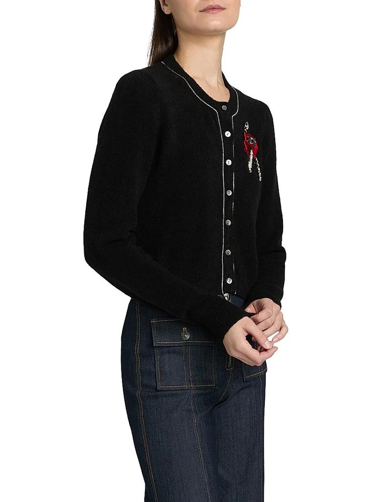 Cinq à Sept Allura Crystal Brooch-Embellished Bouclé Cardigan 4