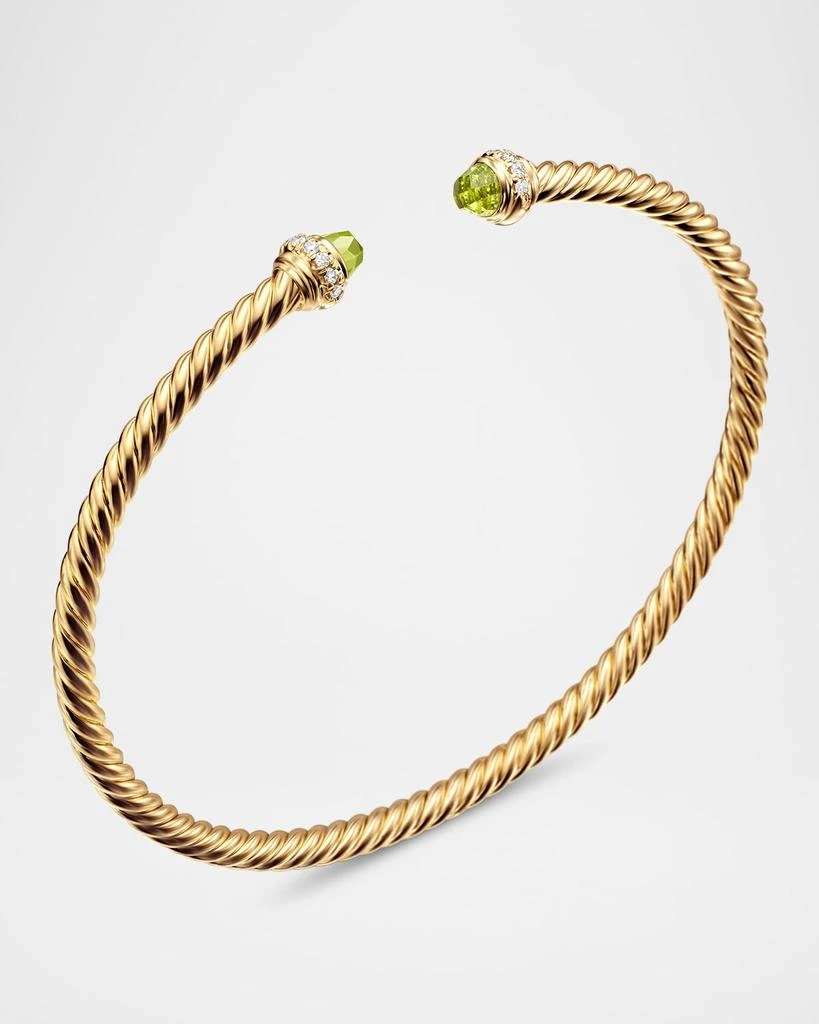David Yurman Cablespira Bracelet with Gemstone and Diamonds in 18K Gold 4