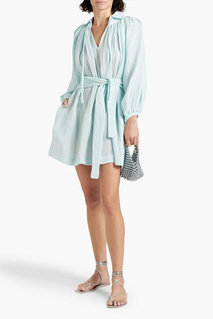 LISA MARIE FERNANDEZ Linen-blend gauze mini dress 2