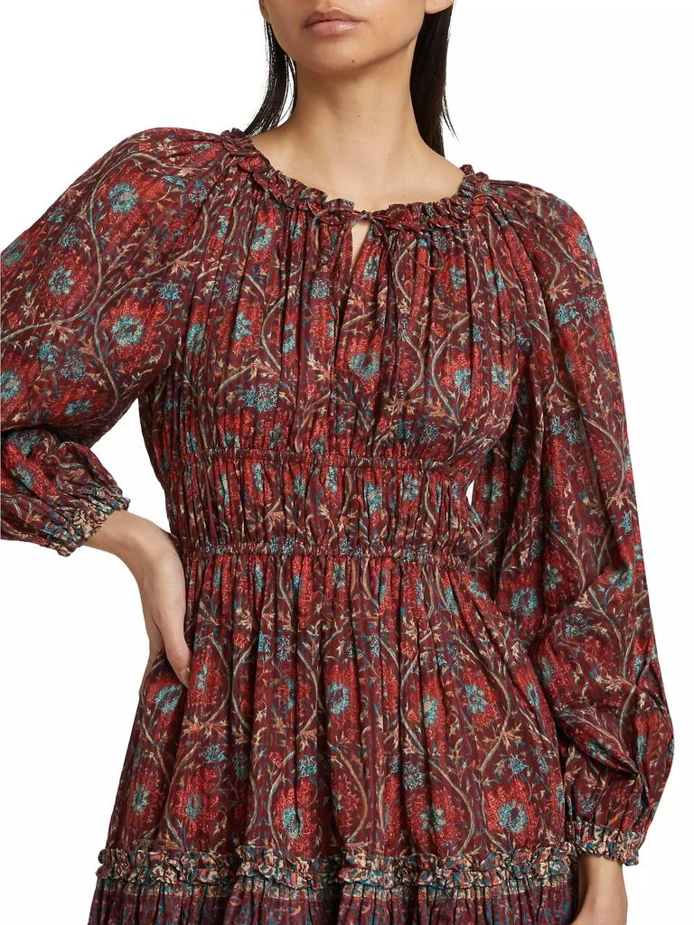 Ulla Johnson Val Botanical Shadow Stripe Dress 6