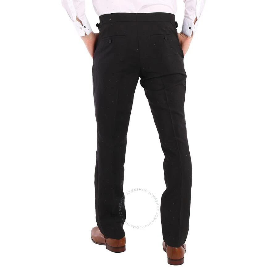 Burberry Men's Black Embellished Mohair Wool Classic Fit Tailored Trousers 3