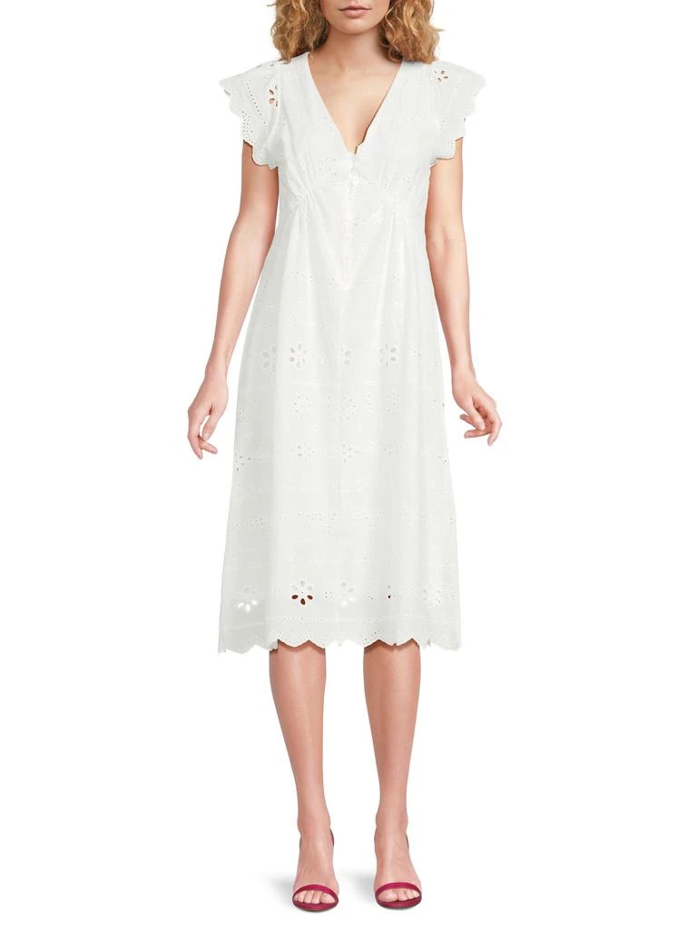 Lea 
Viola ​Eyelet Cotton Midi-Dress 1