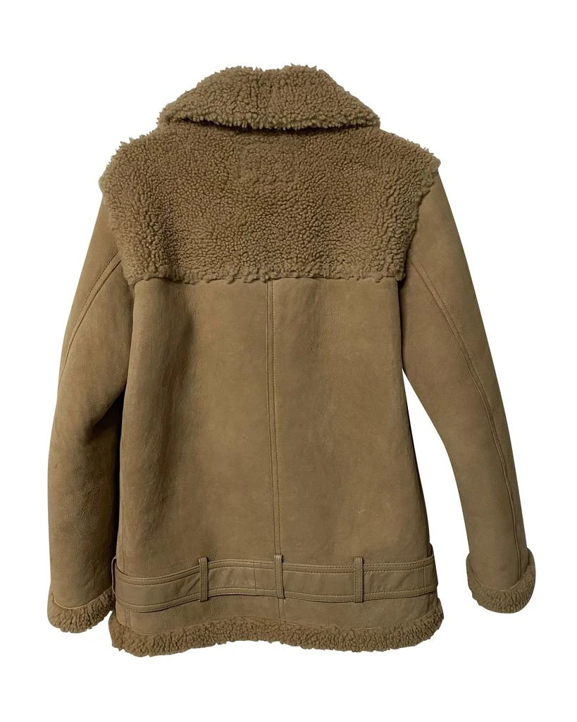 Maje Gombery Shearling Jacket in Beige Suede 5