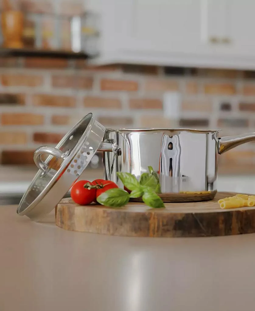 Sedona Kitchen Pro Stainless Steel 3.5-Qt. Saucepan with Draining Lid 7