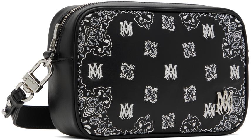 AMIRI Black Bandana Embroidered Camera Case Bag - Crossbody