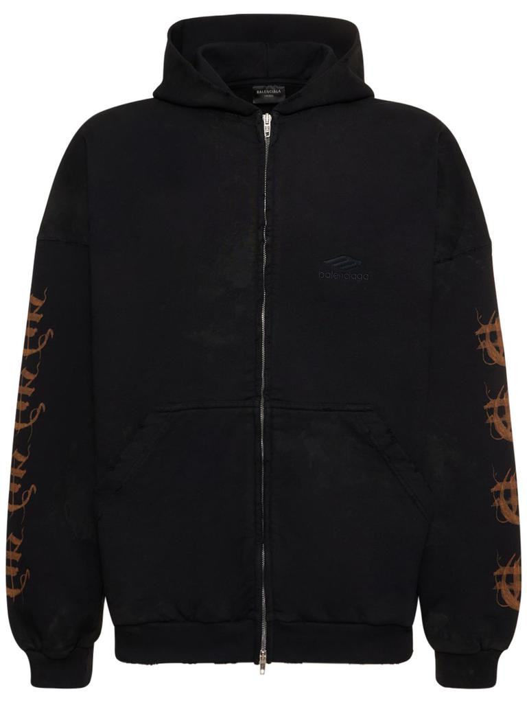 BALENCIAGA Printed Cotton Hoodie