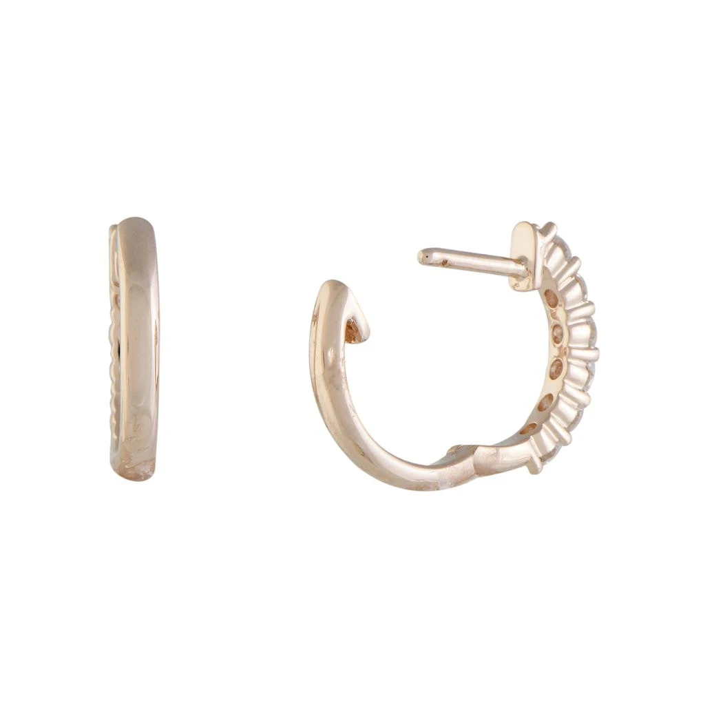 Non Branded 14K Rose Gold 0.75 ct Diamond Hoop Earrings 3